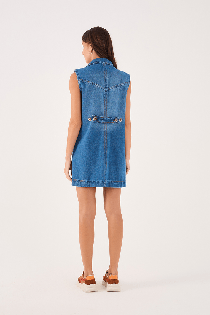 Vestido Colete Jeans