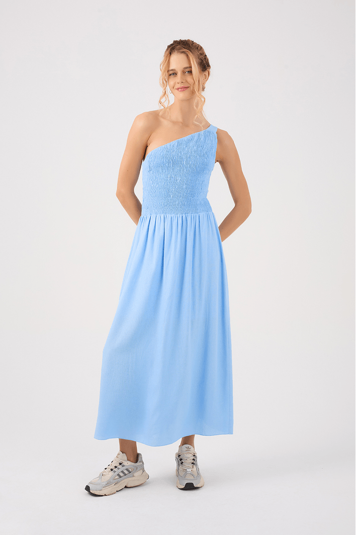 Vestido Linho Midi Ombro Só