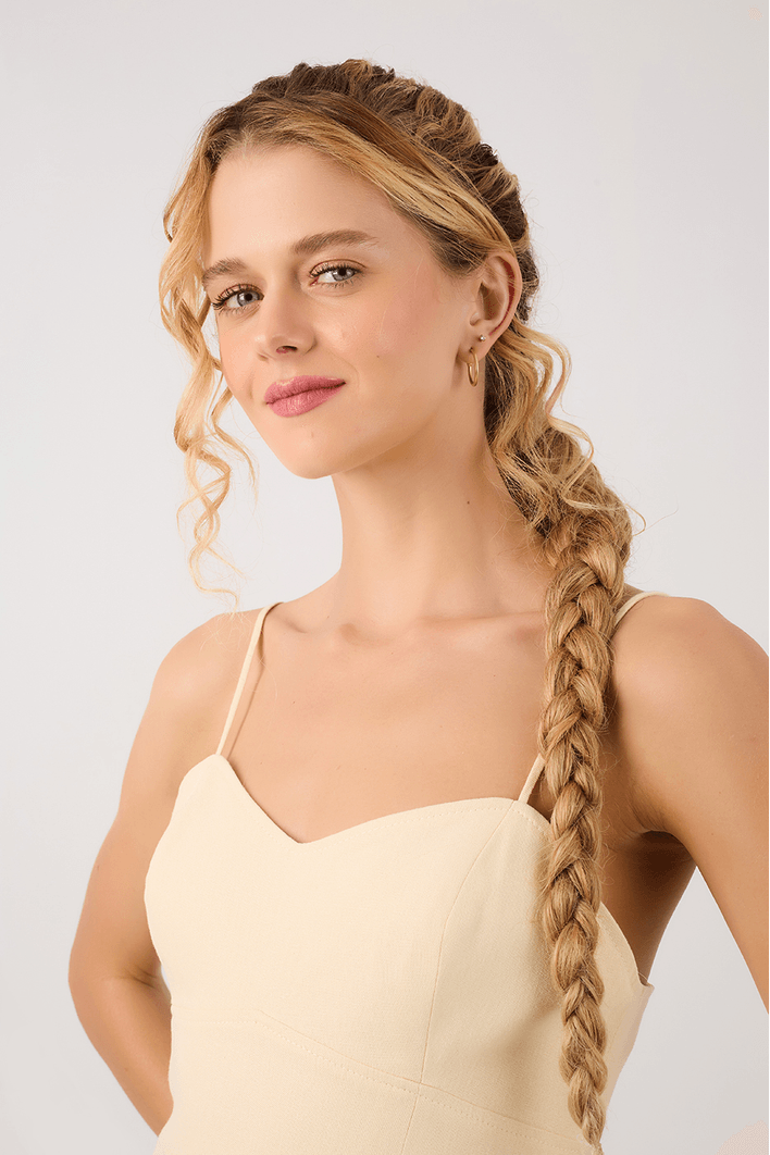 Vestido Curto Linho Franzido