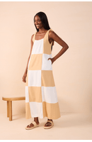 Vestido Cropped Linho Recortes