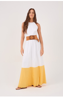 Vestido Cropped Algodão Barra Color
