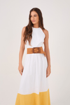 Vestido Cropped Algodão Barra Color