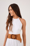 Vestido Cropped Algodão Barra Color