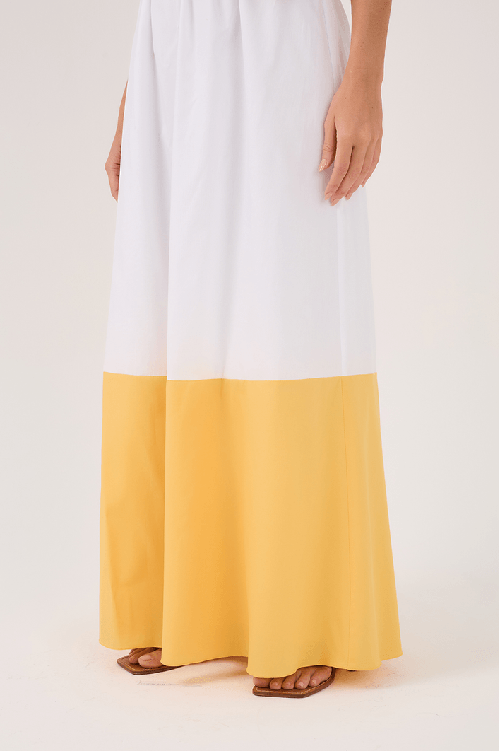 Vestido Cropped Algodão Barra Color