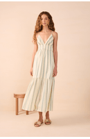 Vestido Longo Estampa Listra Ostra