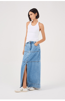 Saia Jeans Longa Fenda