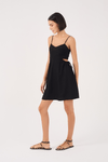 Vestido Curto Linho Amarração Lateral