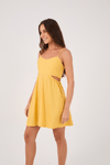 Vestido Curto Linho Amarração Lateral