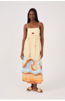 Vestido Midi Linho Estampa Sossego