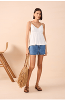 Short Jeans Delavê Marcado