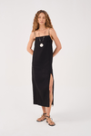 Vestido Cropped Linho Fenda
