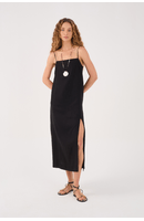 Vestido Cropped Linho Fenda