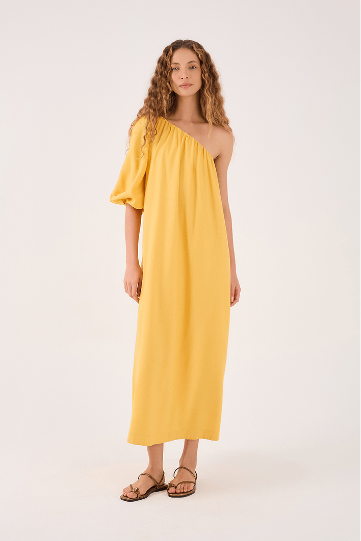 Vestido Midi Linho Ombro Só