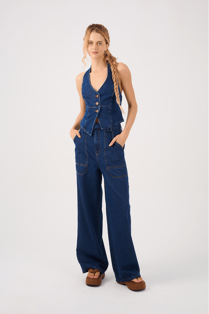 Blusa Jeans Frente Única