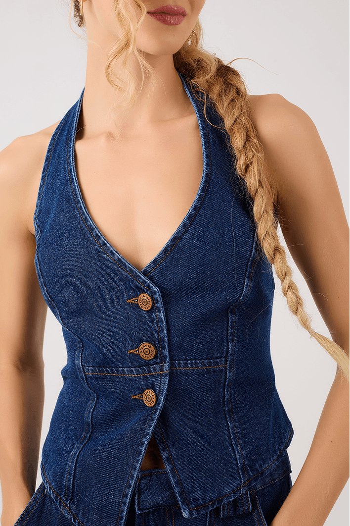 Blusa Jeans Frente Única