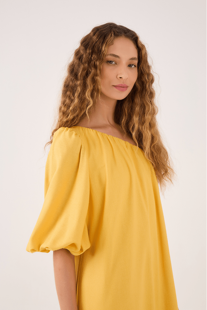 Vestido Midi Linho Ombro Só