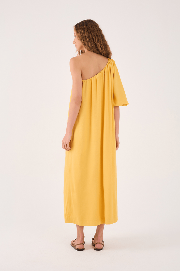 Vestido Midi Linho Ombro Só