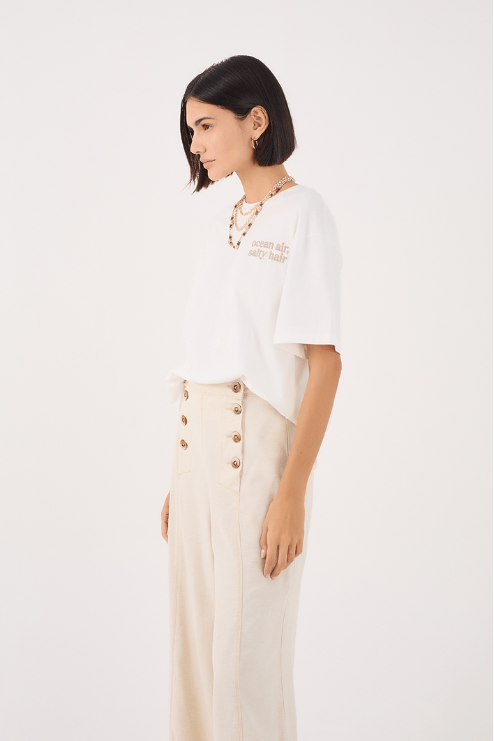 Blusa Silk Bordado Ocean