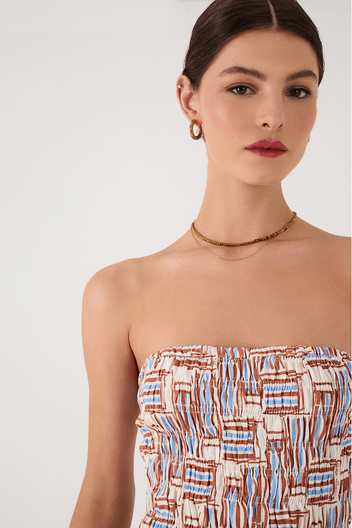 Vestido Cropped Estampa Cadeirinhas