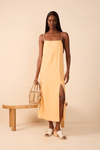 Vestido Cropped Linho Fenda