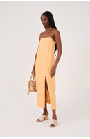 Vestido Cropped Linho Fenda