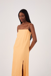 Vestido Cropped Linho Fenda