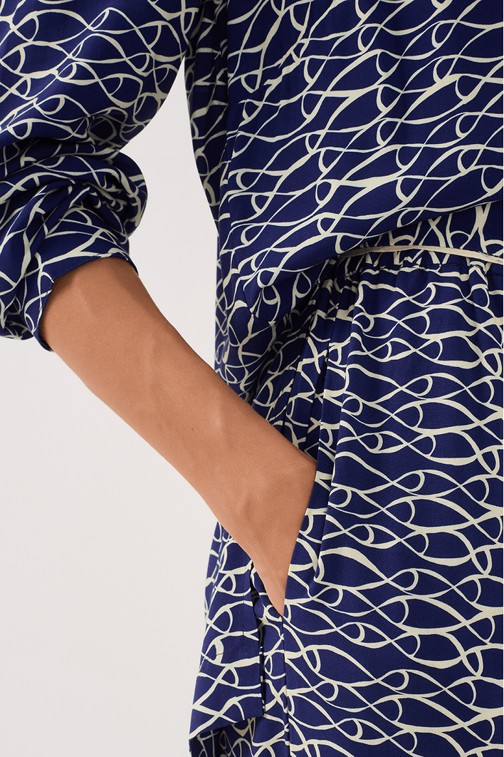 Calça Pantalona Estampa Rede
