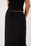 Saia Linho Cropped Amarração Cintura