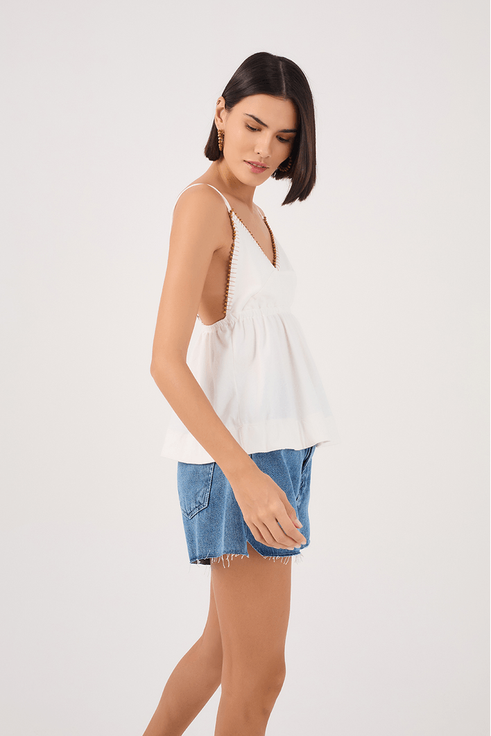 Blusa Frente Única Com Bordado