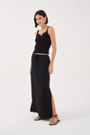 Saia Linho Cropped Amarração Cintura