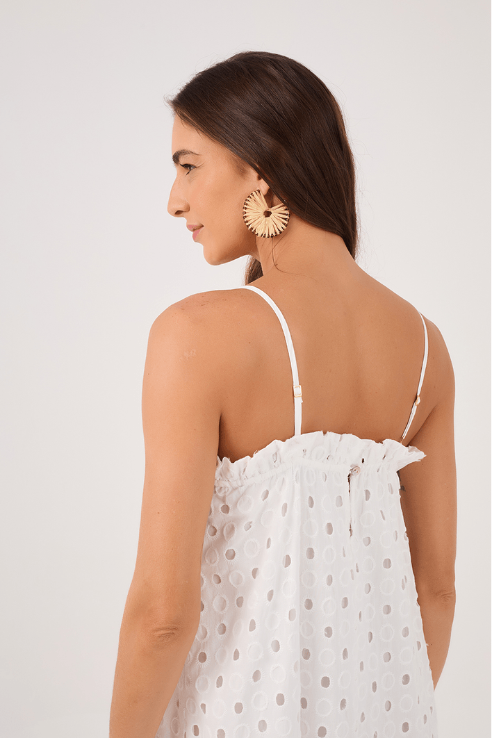 Vestido Cropped Laise Decote Reto