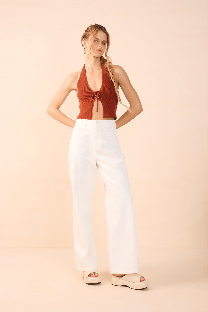 Blusa Tricot Amarração Frontal