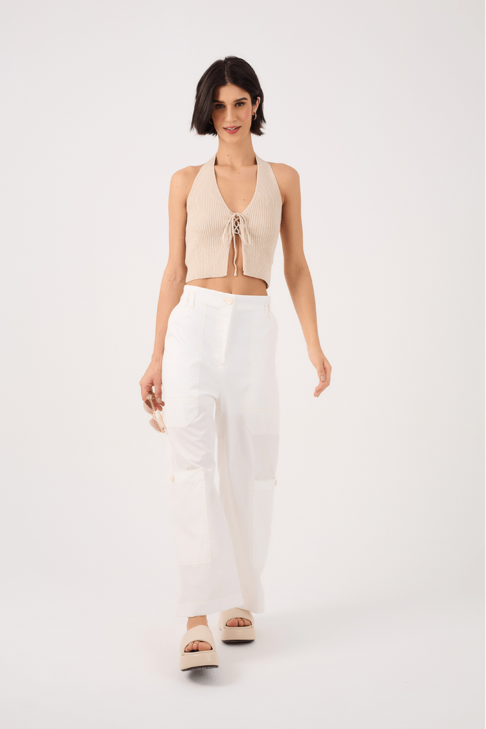 Blusa Tricot Amarração Frontal