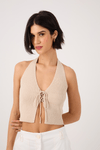 Blusa Tricot Amarração Frontal