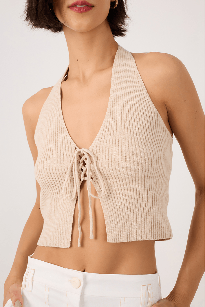 Blusa Tricot Amarração Frontal