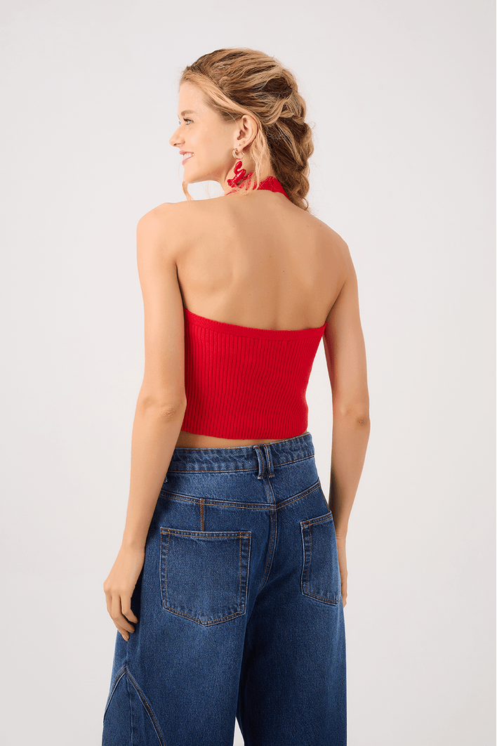 Blusa Tricot Amarração Frontal