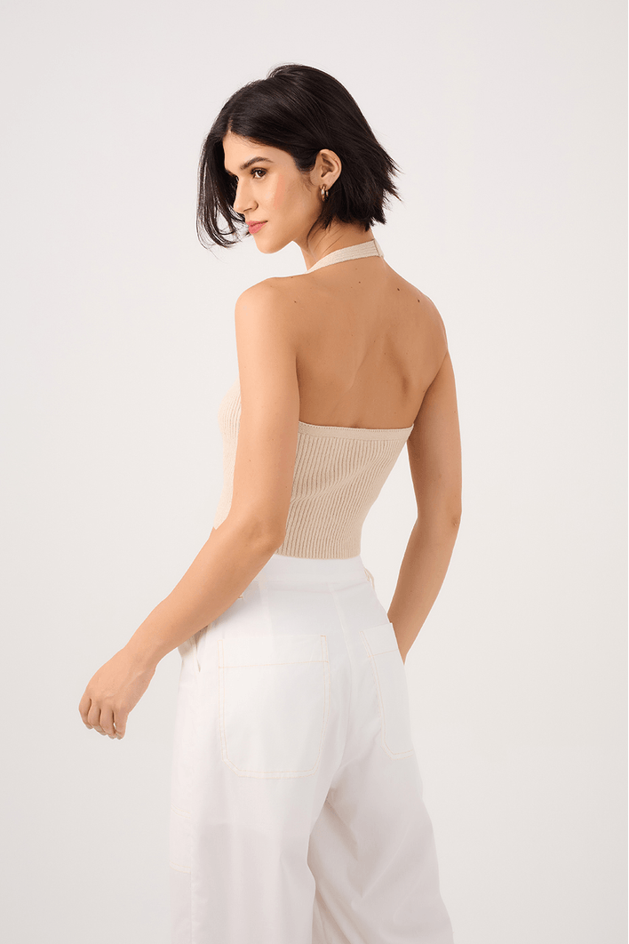 Blusa Tricot Amarração Frontal