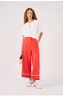Calça Cropped Viés Contrastante