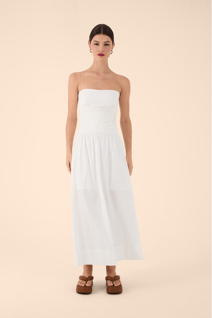 Vestido Recorte Sem Alça