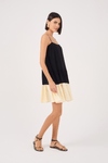 Vestido Curto Crepe Bicolor Marias