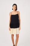 Vestido Curto Crepe Bicolor Marias