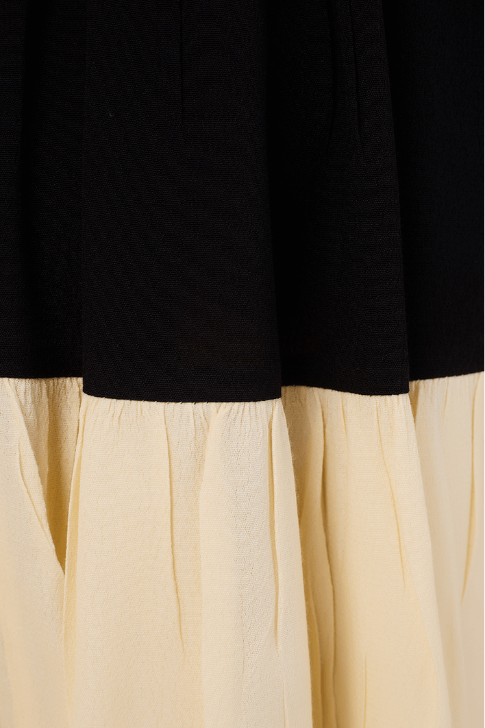 Vestido Curto Crepe Bicolor Marias