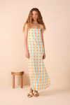 Vestido Cropped Linho Estampa Serena