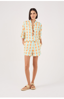 Short Linho Estampa Serena