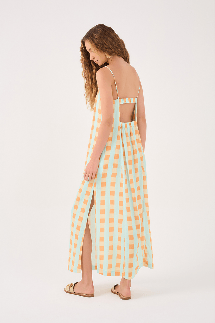 Vestido Cropped Linho Estampa Serena