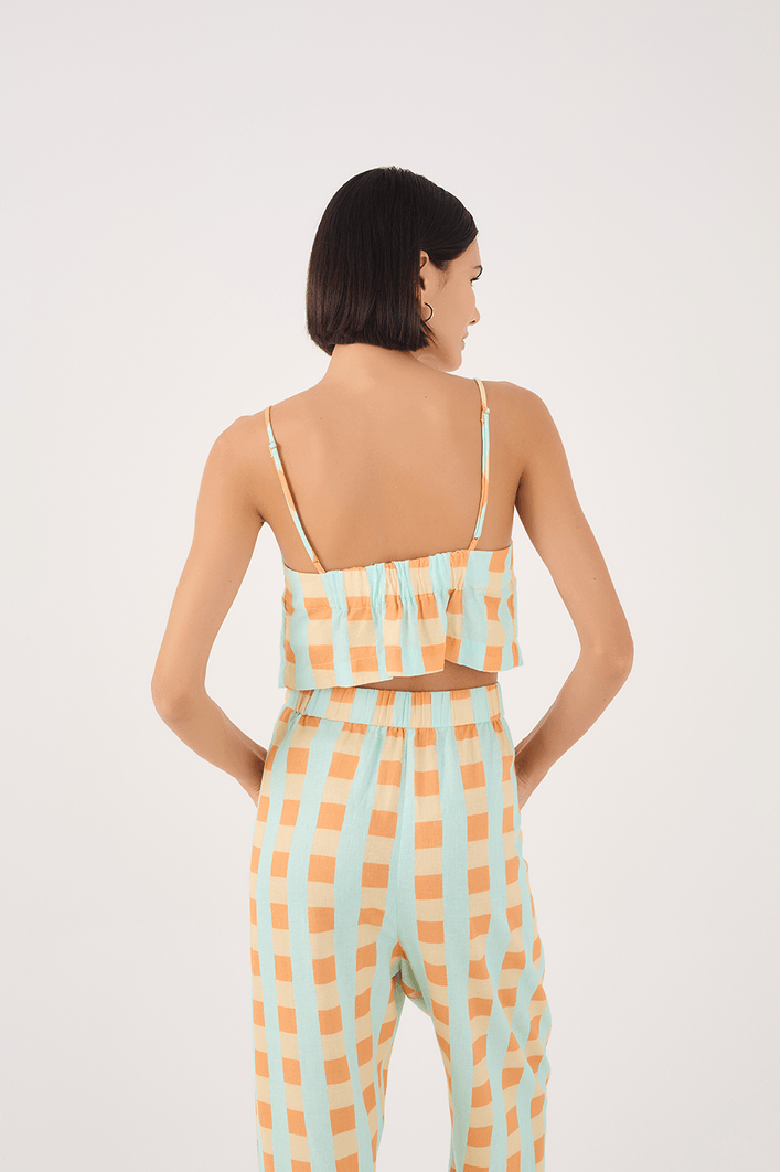 Top Linho Estampa Serena