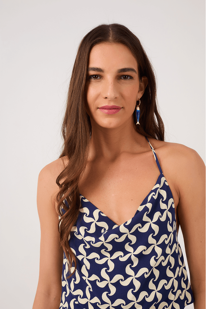 Blusa Crepe Estampa Catavento