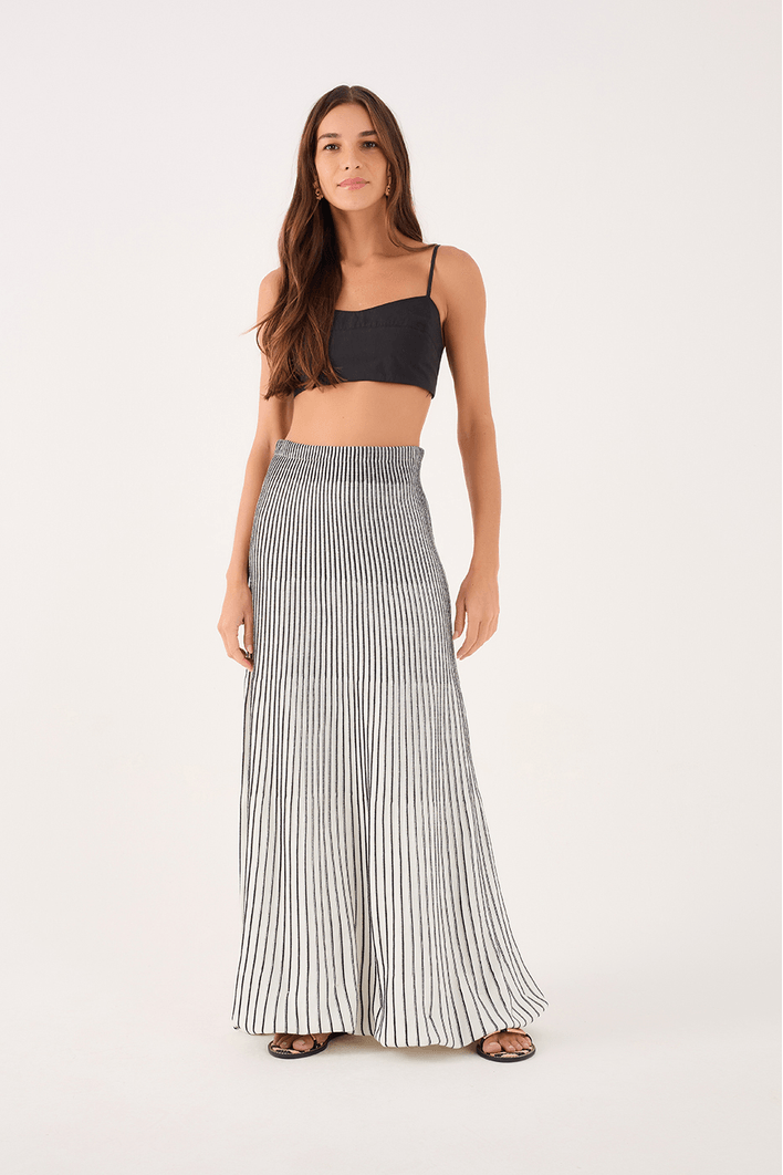 Saia Longa Tricot Listrado