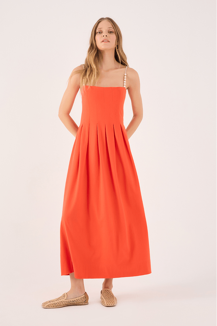 Vestido Nervuras Com Pregas