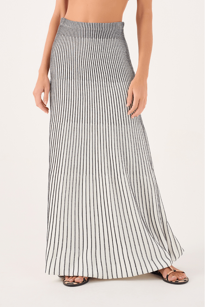 Saia Longa Tricot Listrado